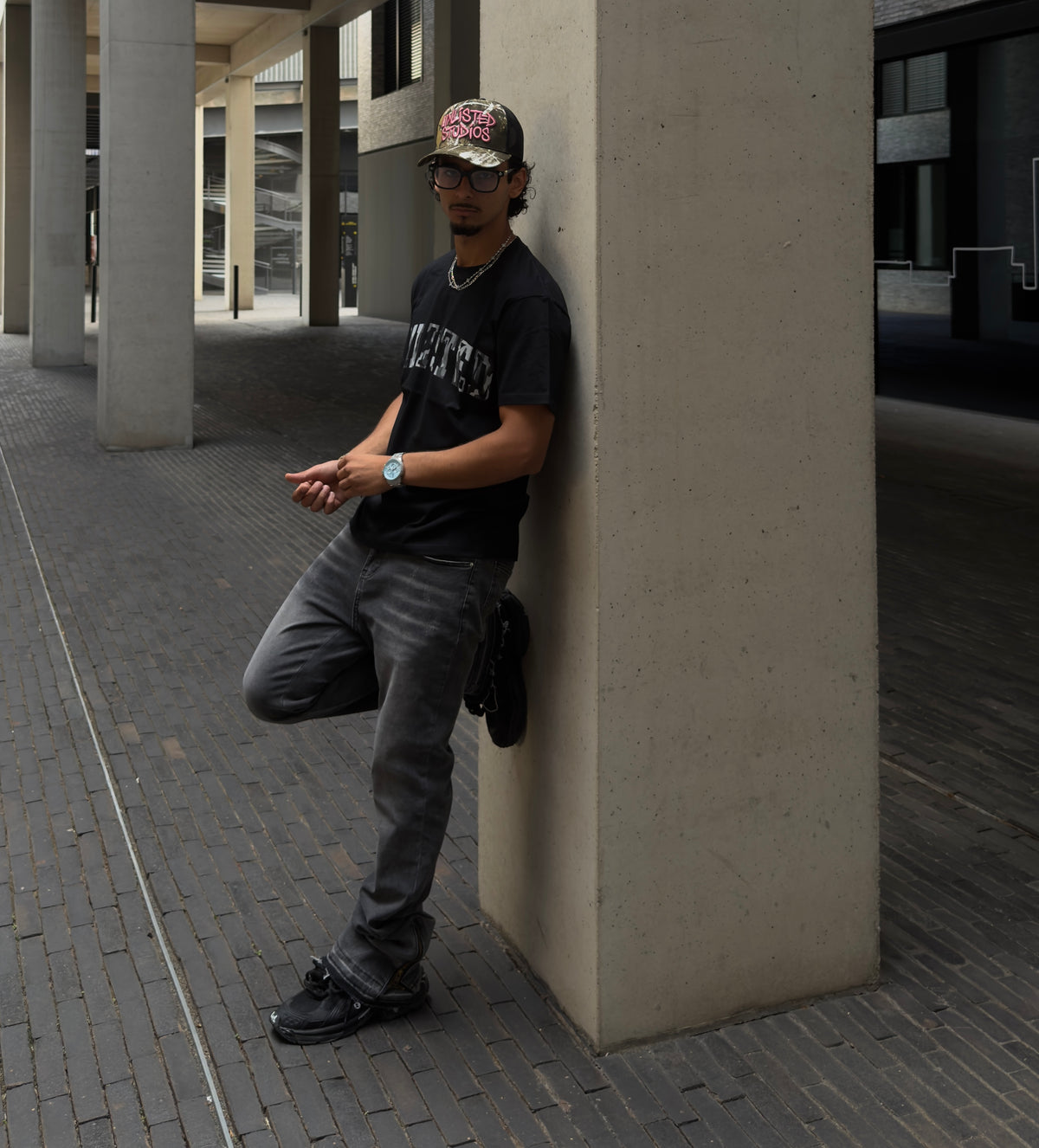 UNLISTED Camo Black Tee